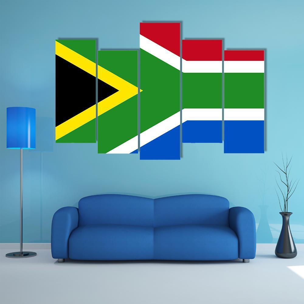 South-African Republic Flag Canvas Wall Art-1 Piece-Gallery Wrap-48" x 32"-Tiaracle