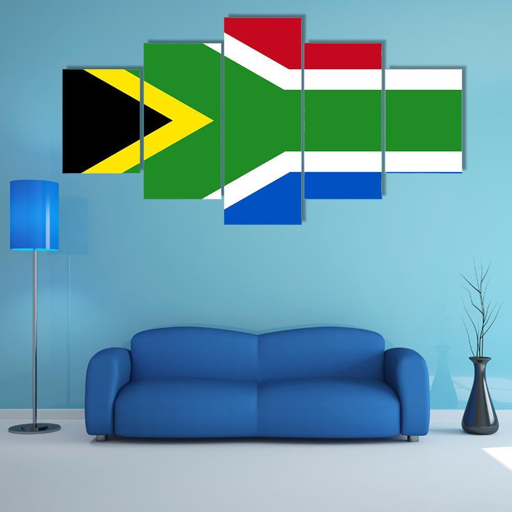 South-African Republic Flag Canvas Wall Art-5 Star-Gallery Wrap-62" x 32"-Tiaracle