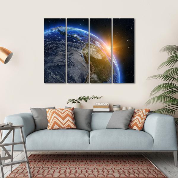 South America At Sunrise Canvas Wall Art-4 Horizontal-Gallery Wrap-34" x 24"-Tiaracle
