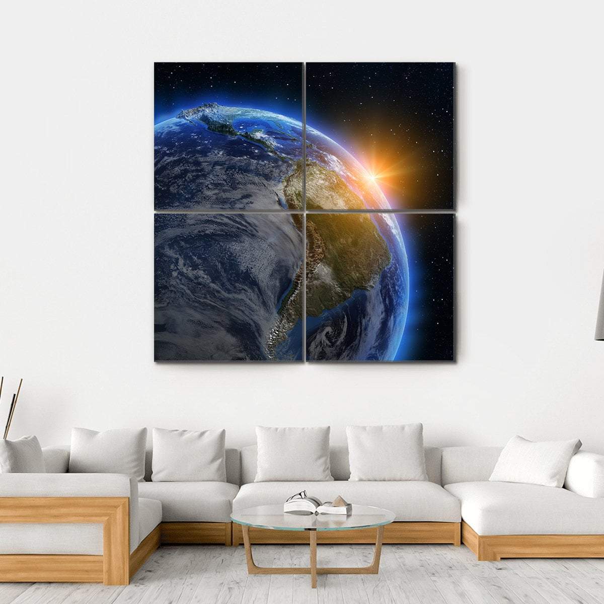 South America At Sunrise Canvas Wall Art-4 Square-Gallery Wrap-17" x 17"-Tiaracle
