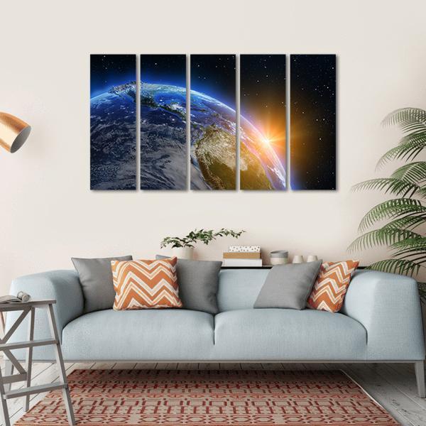 South America At Sunrise Canvas Wall Art-5 Horizontal-Gallery Wrap-22" x 12"-Tiaracle
