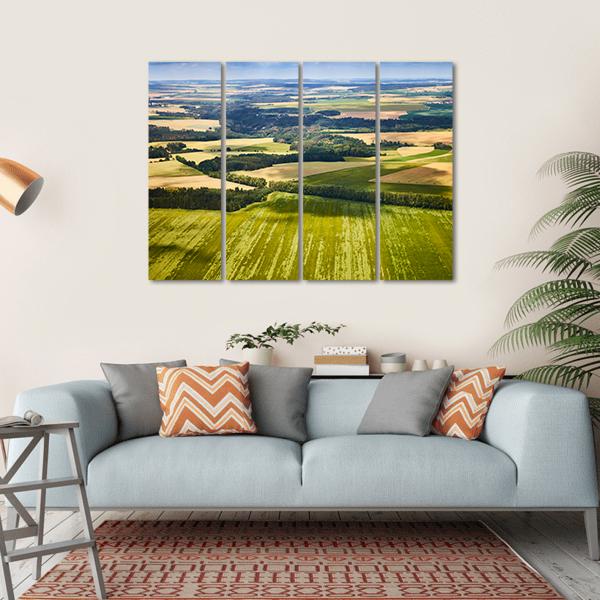 South Bohemian Landscape With Fields And Forests Canvas Wall Art-4 Horizontal-Gallery Wrap-34" x 24"-Tiaracle