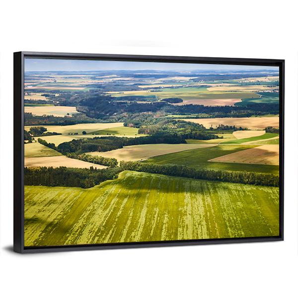 South Bohemian Landscape With Fields And Forests Canvas Wall Art-3 Horizontal-Gallery Wrap-25" x 16"-Tiaracle