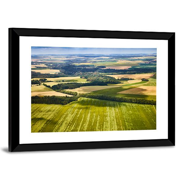 South Bohemian Landscape With Fields And Forests Canvas Wall Art-3 Horizontal-Gallery Wrap-25" x 16"-Tiaracle