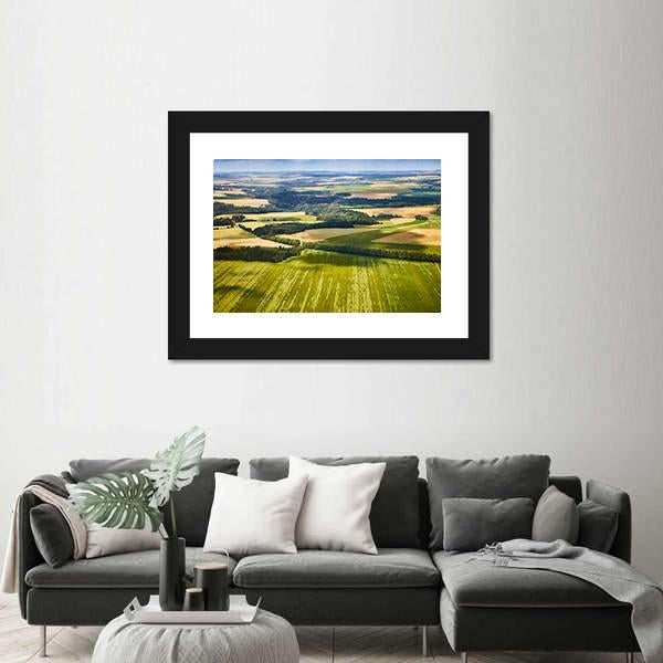 South Bohemian Landscape With Fields And Forests Canvas Wall Art-3 Horizontal-Gallery Wrap-25" x 16"-Tiaracle