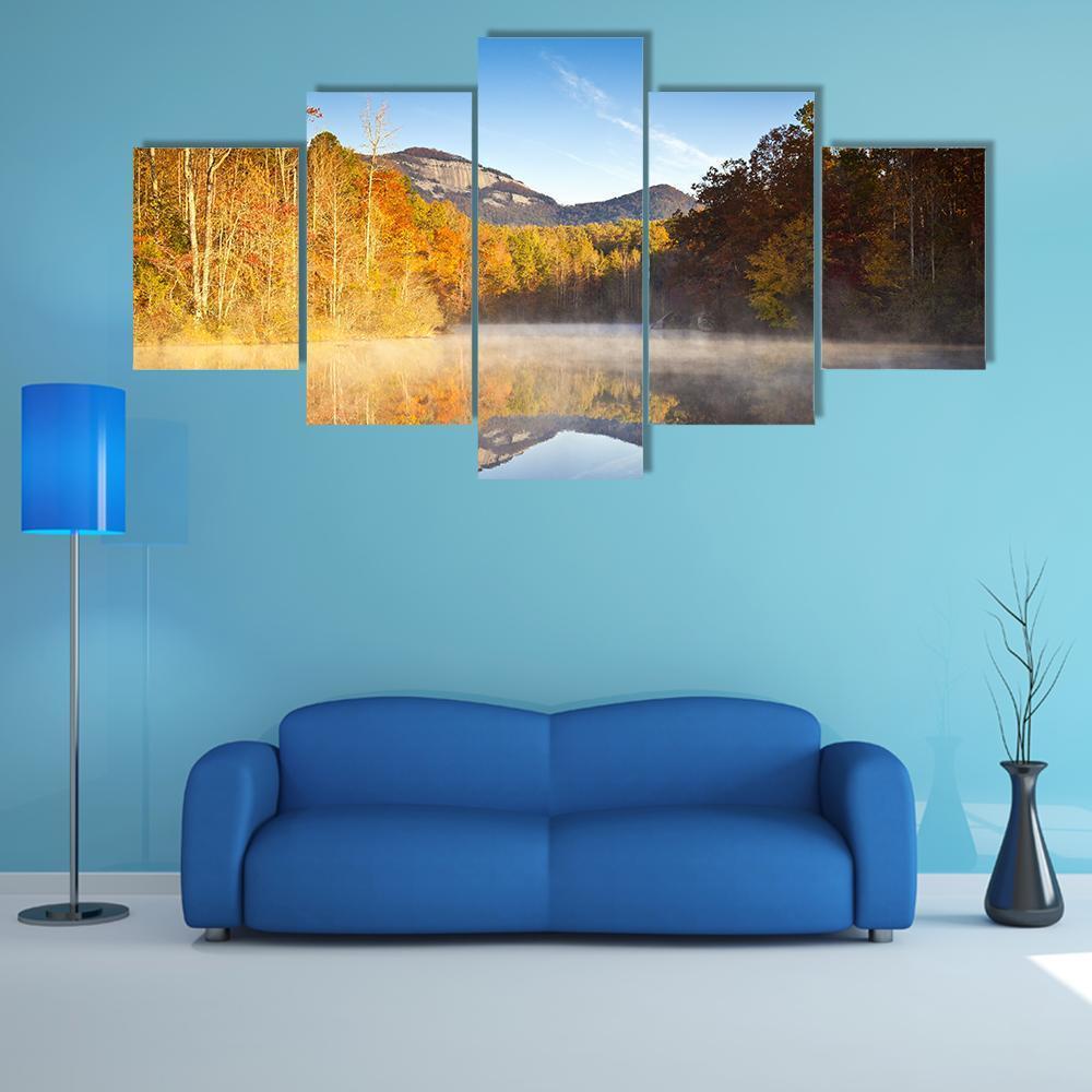 South Carolina Autumn Sunrise Canvas Wall Art-5 Star-Gallery Wrap-62" x 32"-Tiaracle