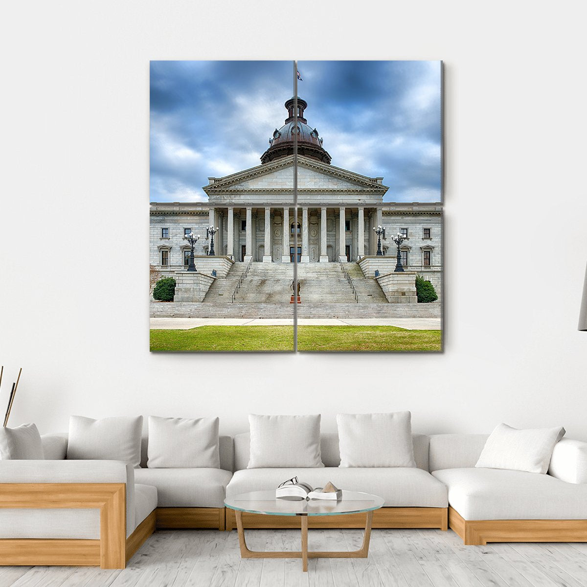 South Carolina State Capitol Building Canvas Wall Art-4 Square-Gallery Wrap-17" x 17"-Tiaracle