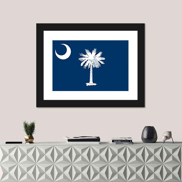 South Carolina State Flag Canvas Wall Art-1 Piece-Framed Print-20" x 16"-Tiaracle