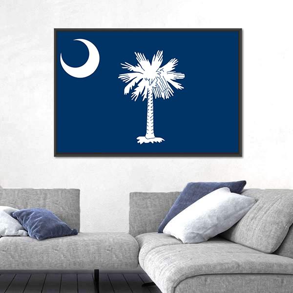 South Carolina State Flag Canvas Wall Art-3 Horizontal-Gallery Wrap-25" x 16"-Tiaracle