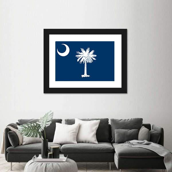 South Carolina State Flag Canvas Wall Art-3 Horizontal-Gallery Wrap-25" x 16"-Tiaracle