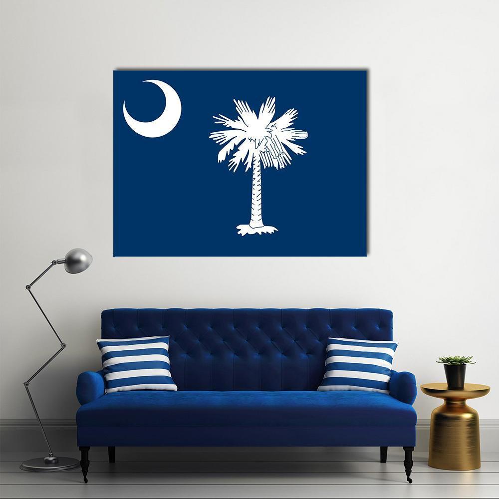 South Carolina State Flag Canvas Wall Art-1 Piece-Gallery Wrap-48" x 32"-Tiaracle