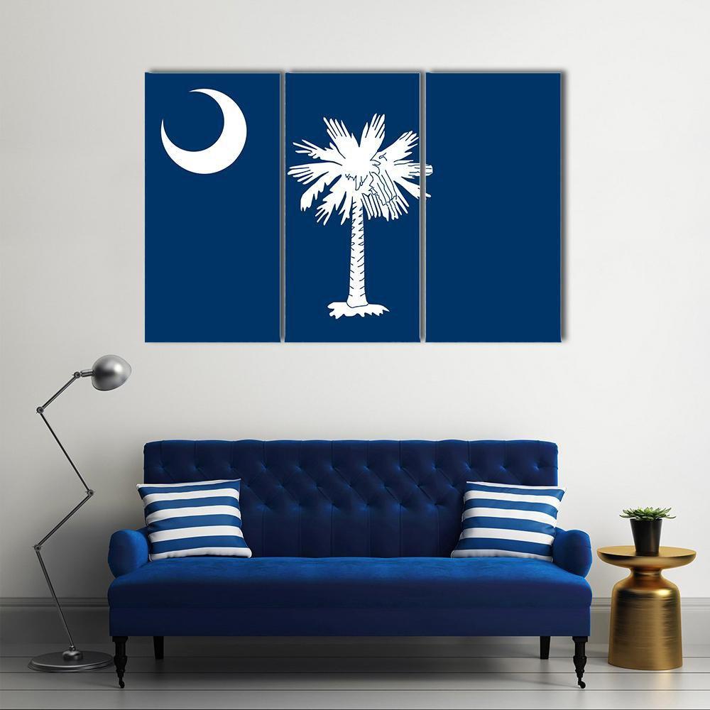 South Carolina State Flag Canvas Wall Art-1 Piece-Gallery Wrap-48" x 32"-Tiaracle