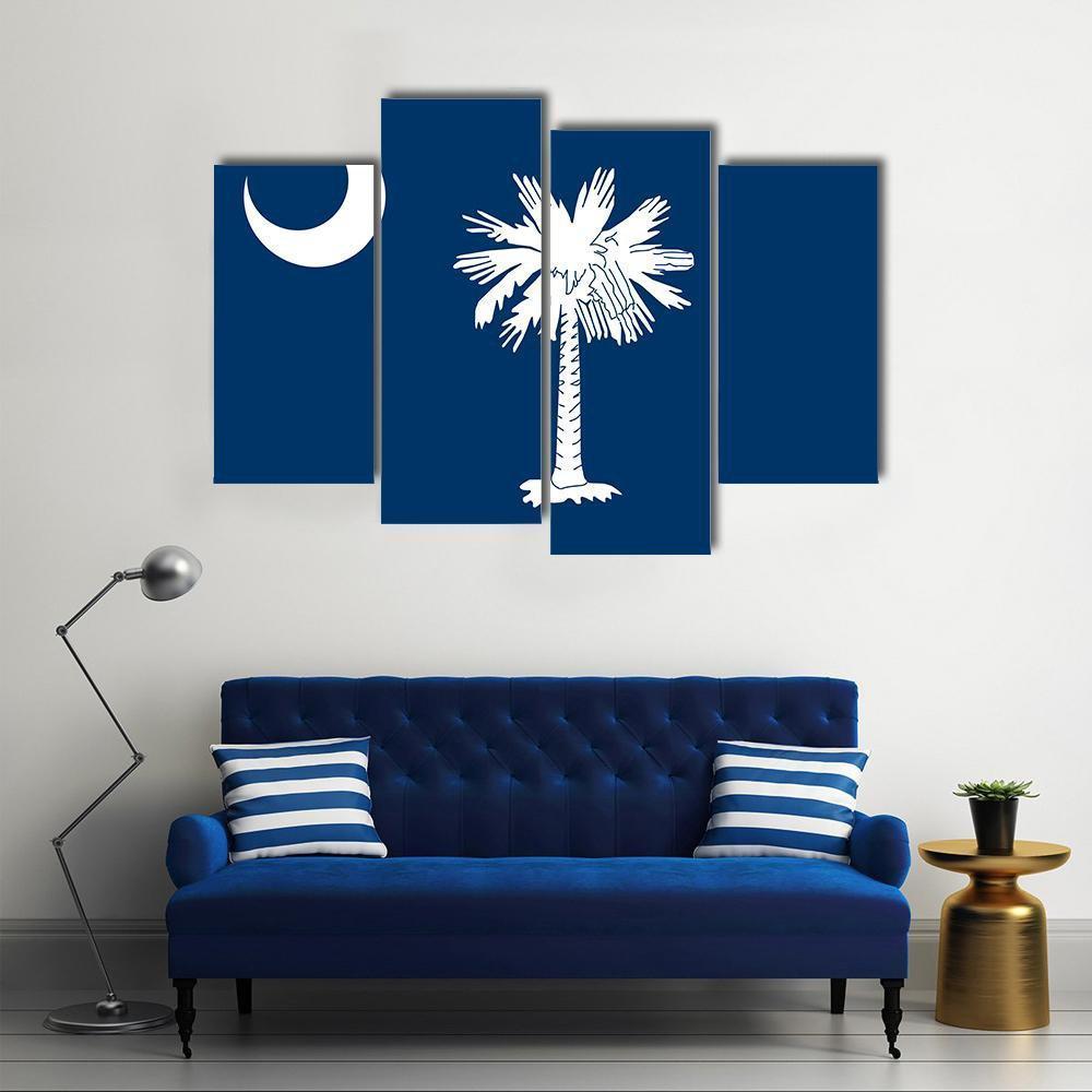 South Carolina State Flag Canvas Wall Art-4 Pop-Gallery Wrap-50" x 32"-Tiaracle