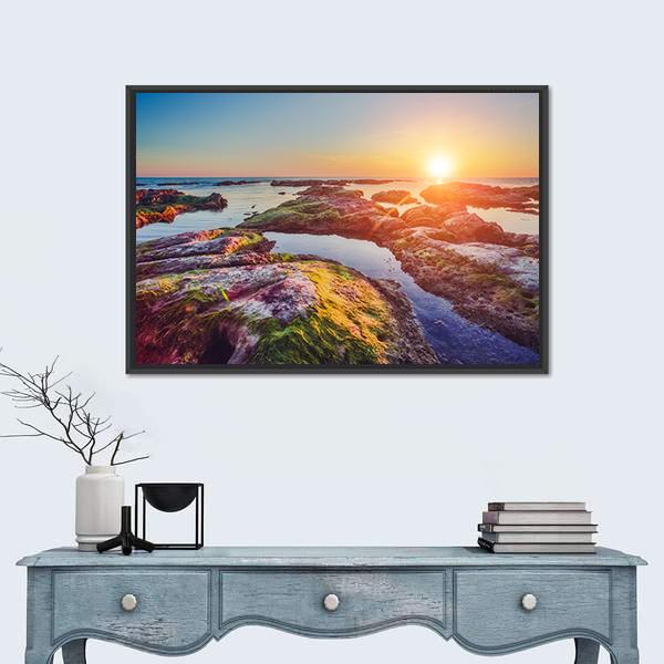 South Coast Of Island Sicily Italy Canvas Wall Art-1 Piece-Floating Frame-24" x 16"-Tiaracle