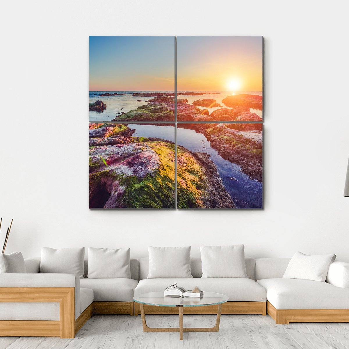 South Coast Of Island Sicily Italy Canvas Wall Art-4 Square-Gallery Wrap-17" x 17"-Tiaracle