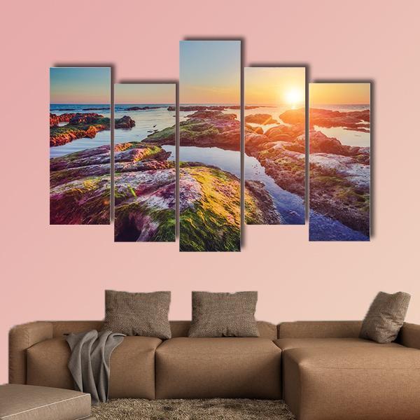 South Coast Of Island Sicily Italy Canvas Wall Art-5 Pop-Gallery Wrap-47" x 32"-Tiaracle
