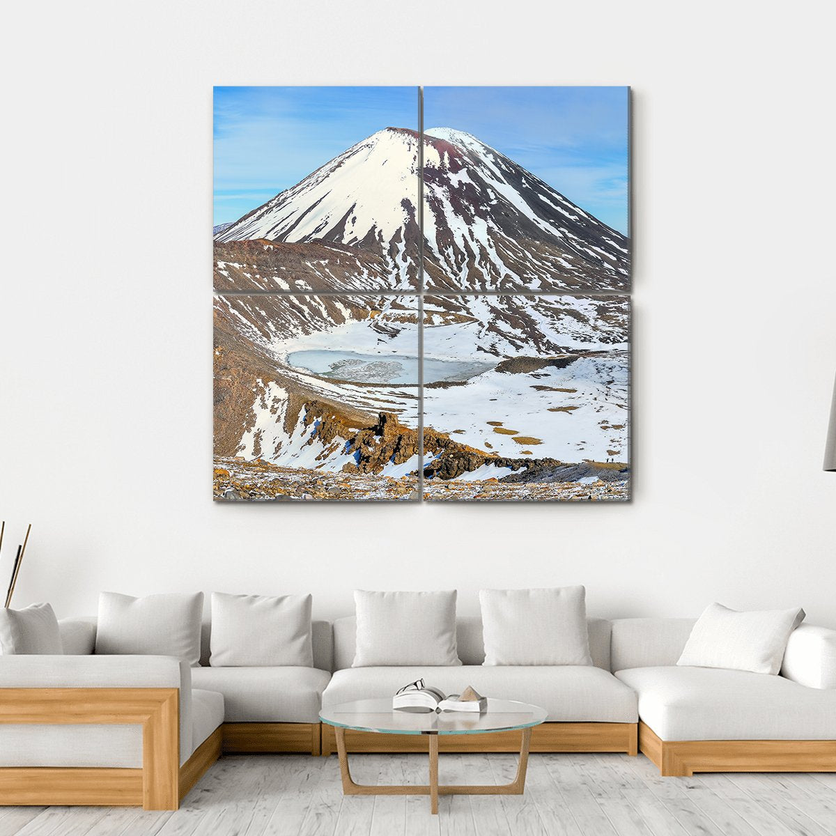 South Crater In Winter Canvas Wall Art-4 Square-Gallery Wrap-17" x 17"-Tiaracle