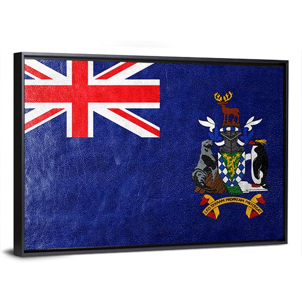 South Georgia And South Sandwich Island Flag Canvas Wall Art-5 Horizontal-Gallery Wrap-22" x 12"-Tiaracle