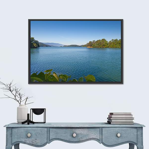 South Holston Lake Canvas Wall Art-1 Piece-Floating Frame-24" x 16"-Tiaracle