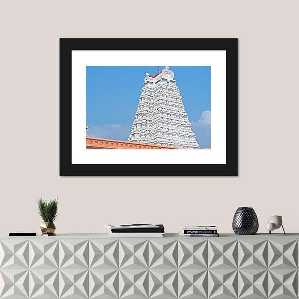 South Indian Temple Canvas Wall Art-1 Piece-Framed Print-20" x 16"-Tiaracle