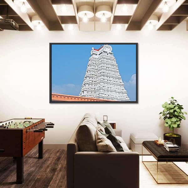 South Indian Temple Canvas Wall Art-3 Horizontal-Gallery Wrap-25" x 16"-Tiaracle