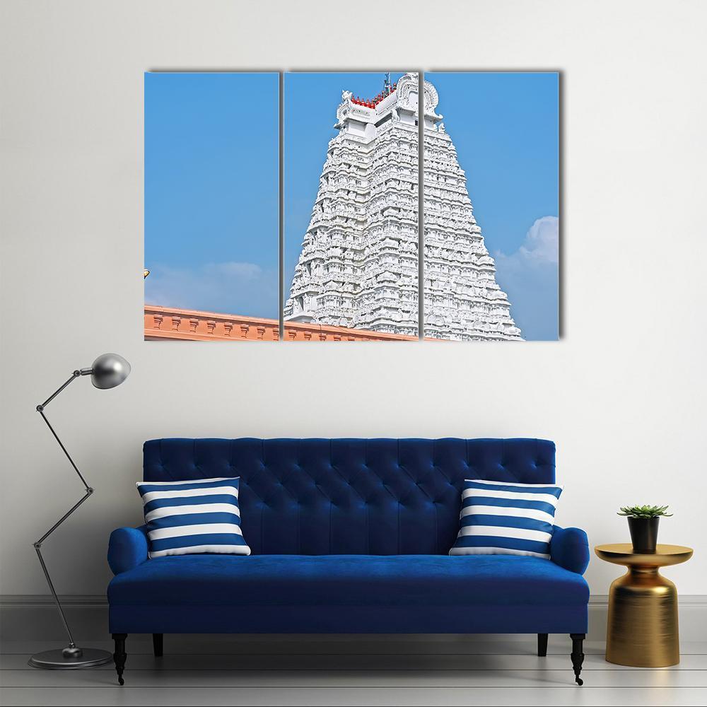 South Indian Temple Canvas Wall Art-3 Horizontal-Gallery Wrap-37" x 24"-Tiaracle