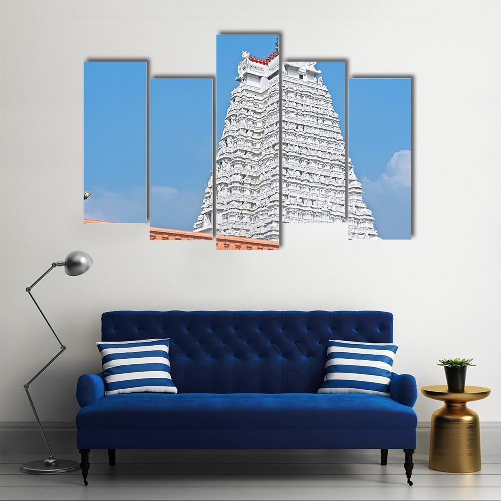 South Indian Temple Canvas Wall Art-5 Pop-Gallery Wrap-47" x 32"-Tiaracle