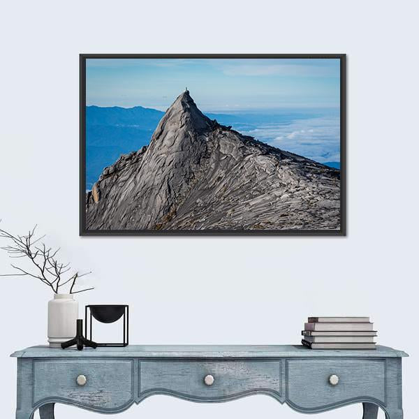 South Peak Of Kinabalu Mountain Canvas Wall Art-1 Piece-Floating Frame-24" x 16"-Tiaracle
