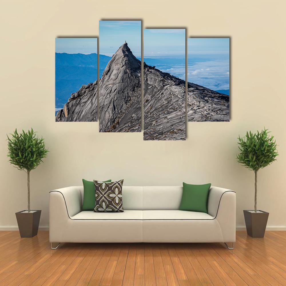 South Peak Of Kinabalu Mountain Canvas Wall Art-4 Pop-Gallery Wrap-50" x 32"-Tiaracle