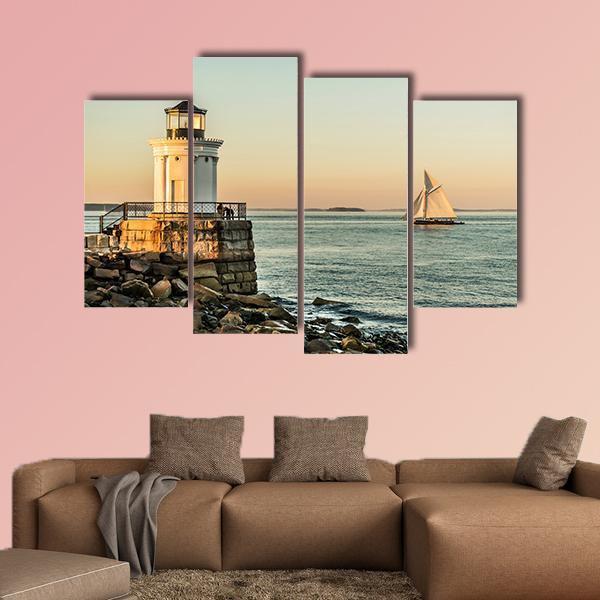 South Portland Bug Light Canvas Wall Art-4 Pop-Gallery Wrap-50" x 32"-Tiaracle