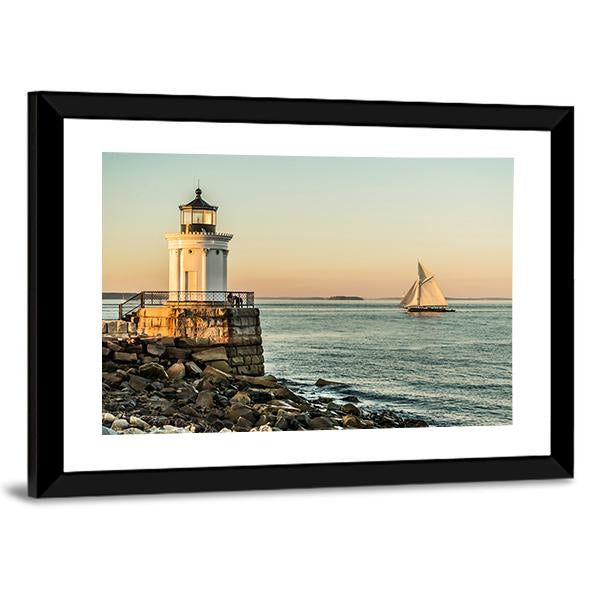 South Portland Bug Light Canvas Wall Art-3 Horizontal-Gallery Wrap-25" x 16"-Tiaracle