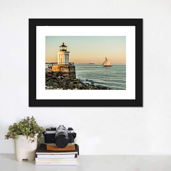 South Portland Bug Light Canvas Wall Art-1 Piece-Framed Print-20" x 16"-Tiaracle