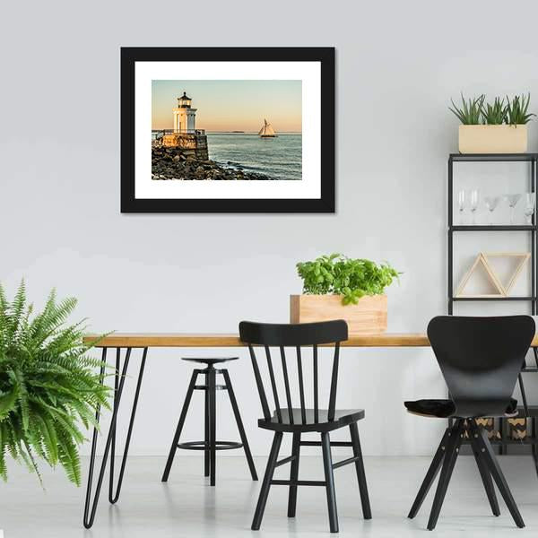South Portland Bug Light Canvas Wall Art-3 Horizontal-Gallery Wrap-25" x 16"-Tiaracle
