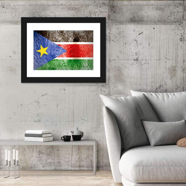 South Sudan Flag Panoramic Canvas Wall Art-1 Piece-36" x 12"-Tiaracle