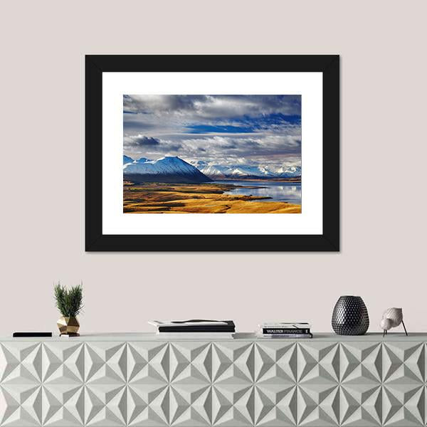 Southern Alps And Lake Tekapo Canvas Wall Art-1 Piece-Framed Print-20" x 16"-Tiaracle