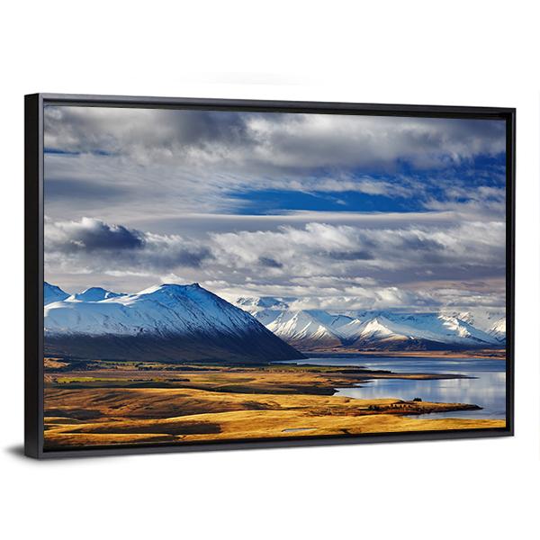 Southern Alps And Lake Tekapo Canvas Wall Art-3 Horizontal-Gallery Wrap-25" x 16"-Tiaracle