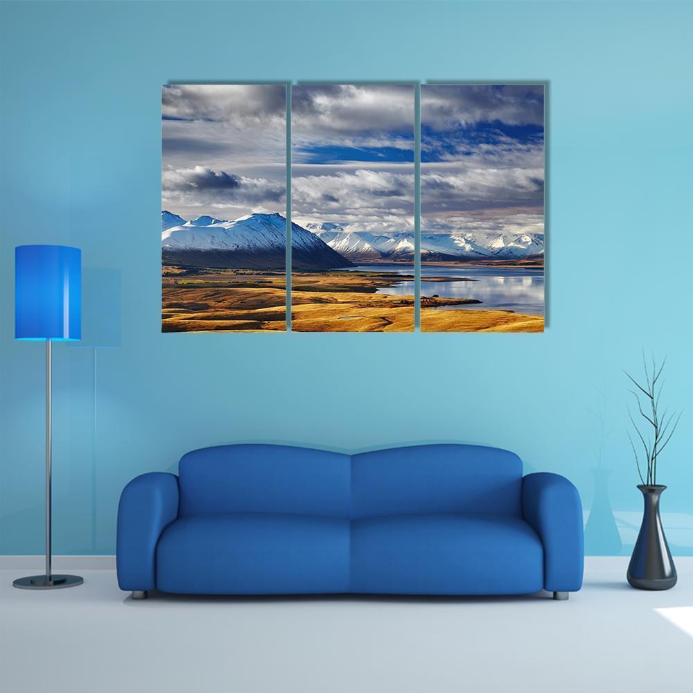 Southern Alps And Lake Tekapo Canvas Wall Art-3 Horizontal-Gallery Wrap-37" x 24"-Tiaracle