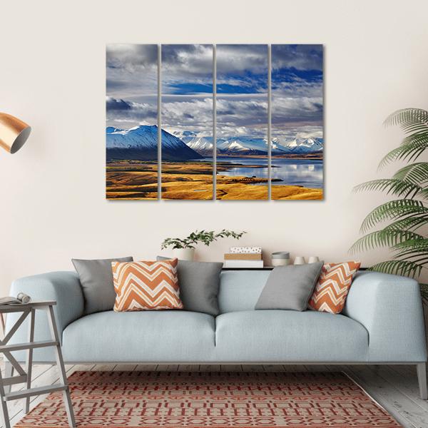 Southern Alps And Lake Tekapo Canvas Wall Art-4 Horizontal-Gallery Wrap-34" x 24"-Tiaracle