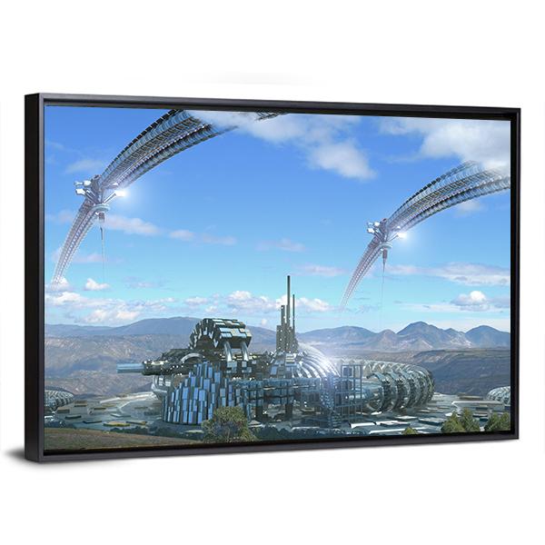 Space Elevators &amp; Wheels Canvas Wall Art-3 Horizontal-Gallery Wrap-25" x 16"-Tiaracle
