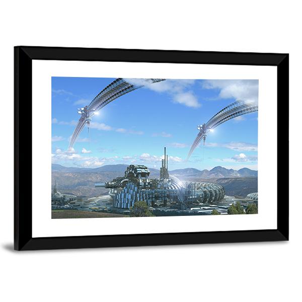Space Elevators &amp; Wheels Canvas Wall Art-3 Horizontal-Gallery Wrap-25" x 16"-Tiaracle