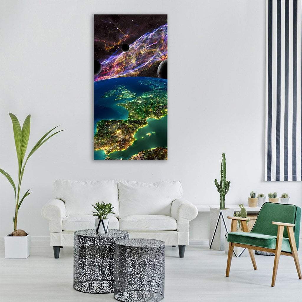 Space Nebula Galaxy Vertical Canvas Wall Art-1 Vertical-Gallery Wrap-12" x 24"-Tiaracle