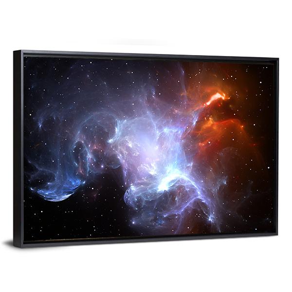 Space Nebula Canvas Wall Art-3 Horizontal-Gallery Wrap-25" x 16"-Tiaracle