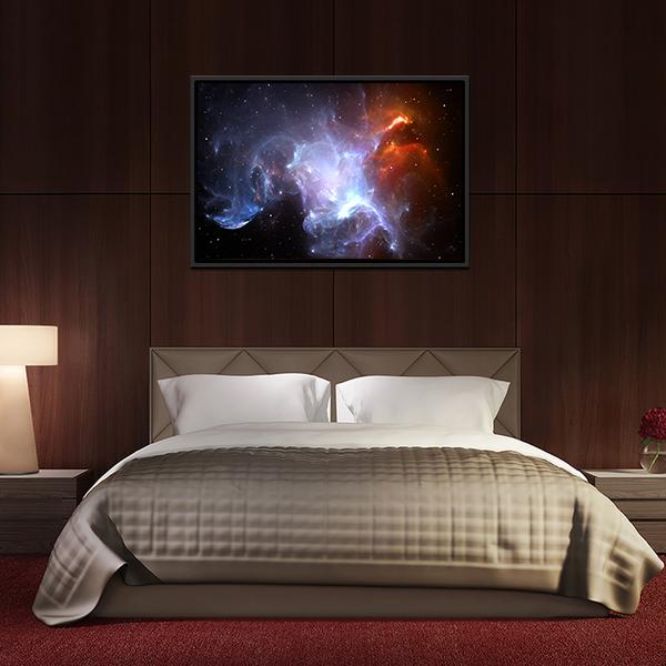 Space Nebula Canvas Wall Art-3 Horizontal-Gallery Wrap-25" x 16"-Tiaracle