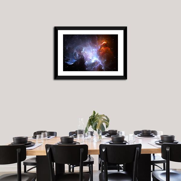 Space Nebula Canvas Wall Art-1 Piece-Framed Print-20" x 16"-Tiaracle