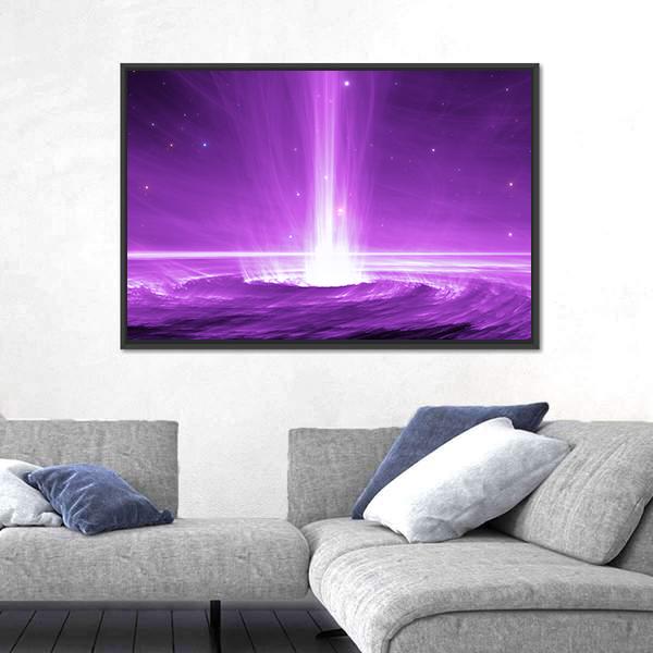 Space Object With Extreme Energy Cosmic Ray Panoramic Canvas Wall Art-1 Piece-36" x 12"-Tiaracle