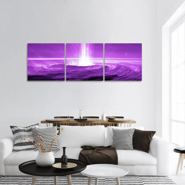 Space Object With Extreme Energy Cosmic Ray Panoramic Canvas Wall Art-3 Piece-25" x 08"-Tiaracle