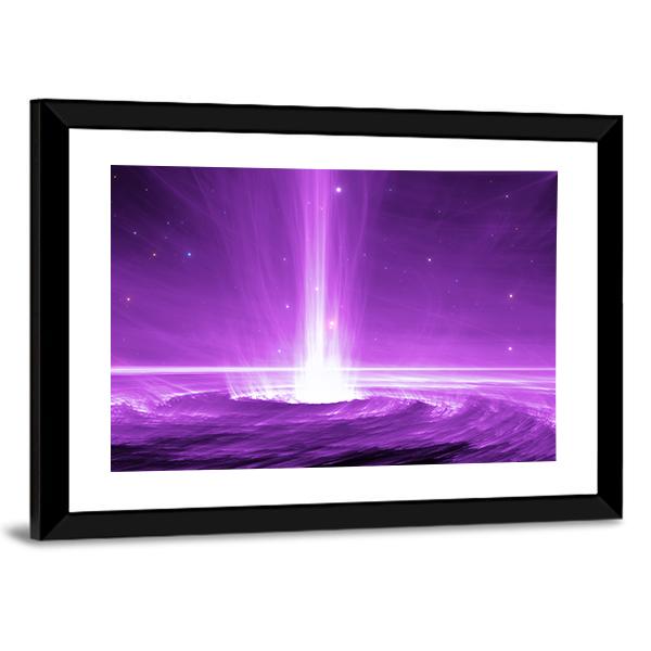 Space Object With Extreme Energy Cosmic Ray Panoramic Canvas Wall Art-1 Piece-36" x 12"-Tiaracle