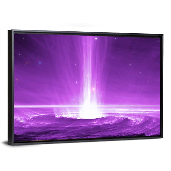 Space Object With Extreme Energy Cosmic Ray Panoramic Canvas Wall Art-1 Piece-36" x 12"-Tiaracle