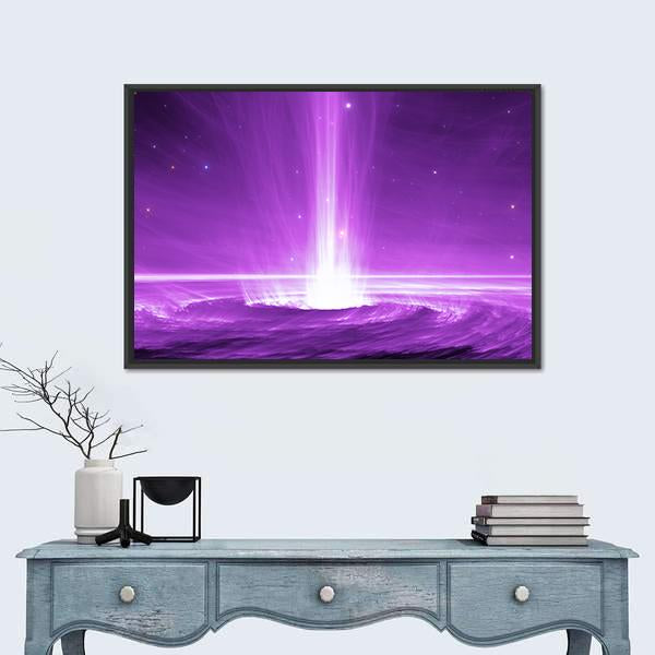 Space Object With Extreme Energy Cosmic Ray Panoramic Canvas Wall Art-1 Piece-36" x 12"-Tiaracle