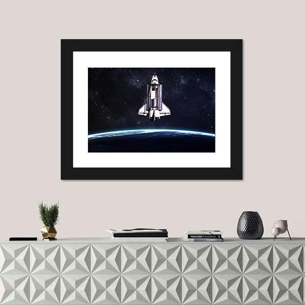 Space Shuttle Taking Off On A Mission Canvas Wall Art-1 Piece-Framed Print-20" x 16"-Tiaracle